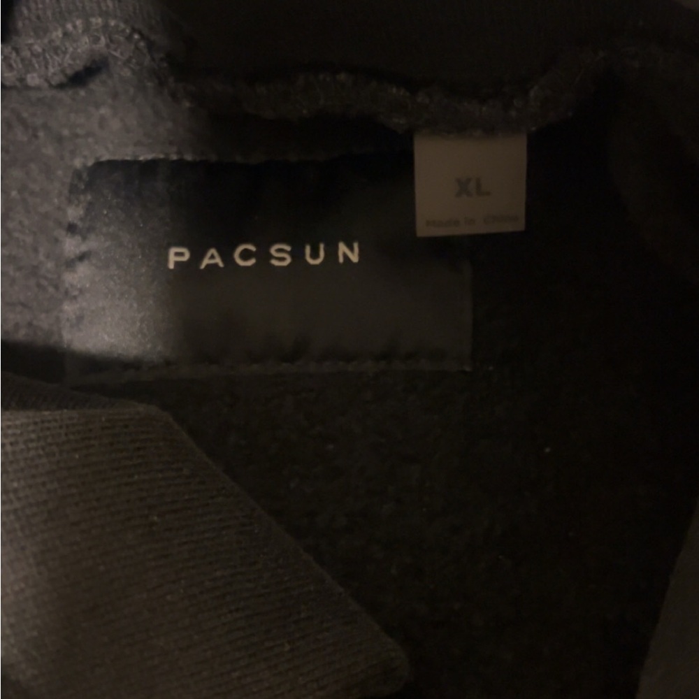 PacSun Black Hoodie with Blue and Yellow Graphic